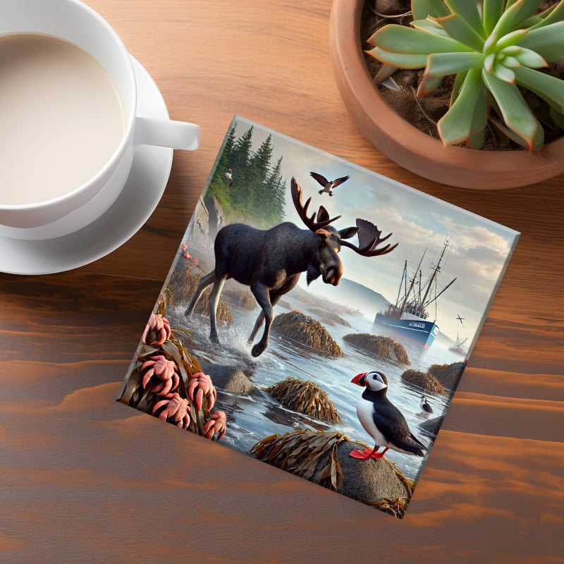 Moose & Puffin Coaster