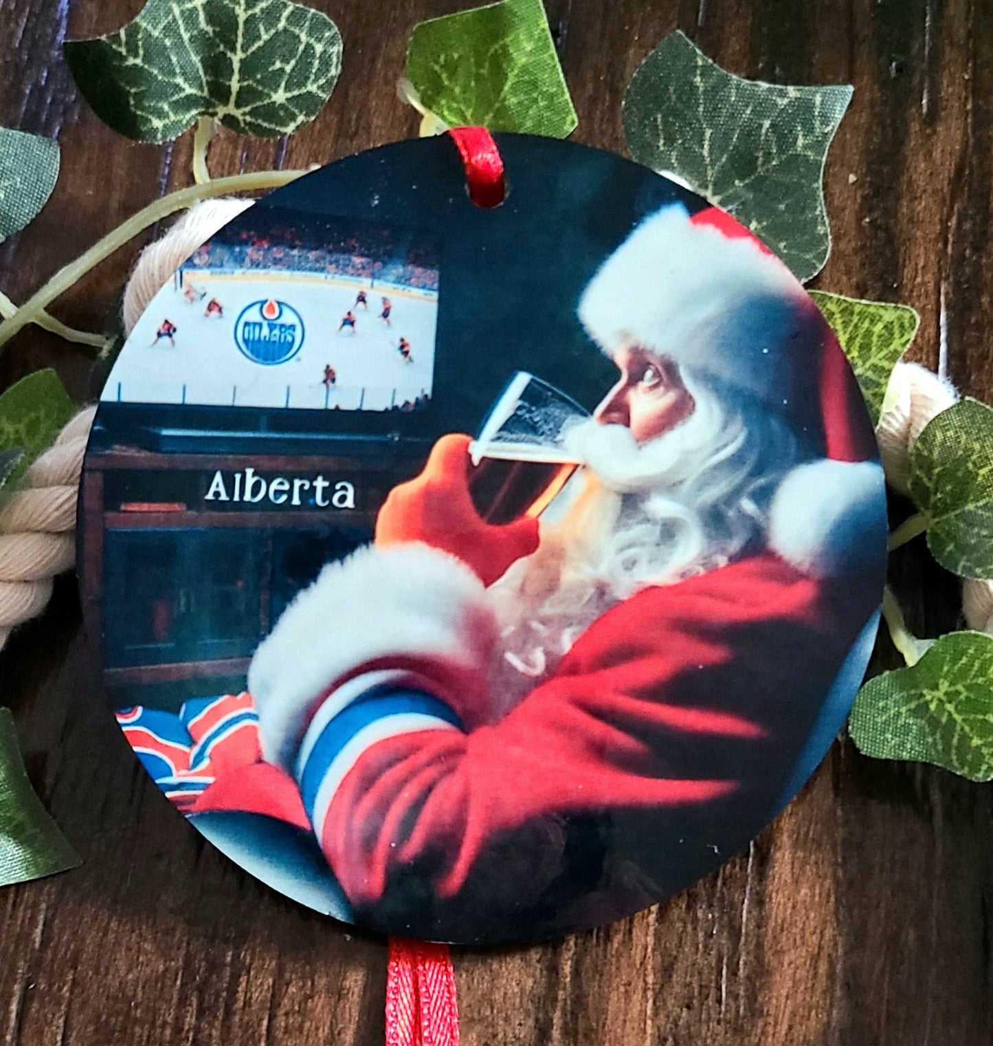 Edmonton Oilers Santa Tree Ornament