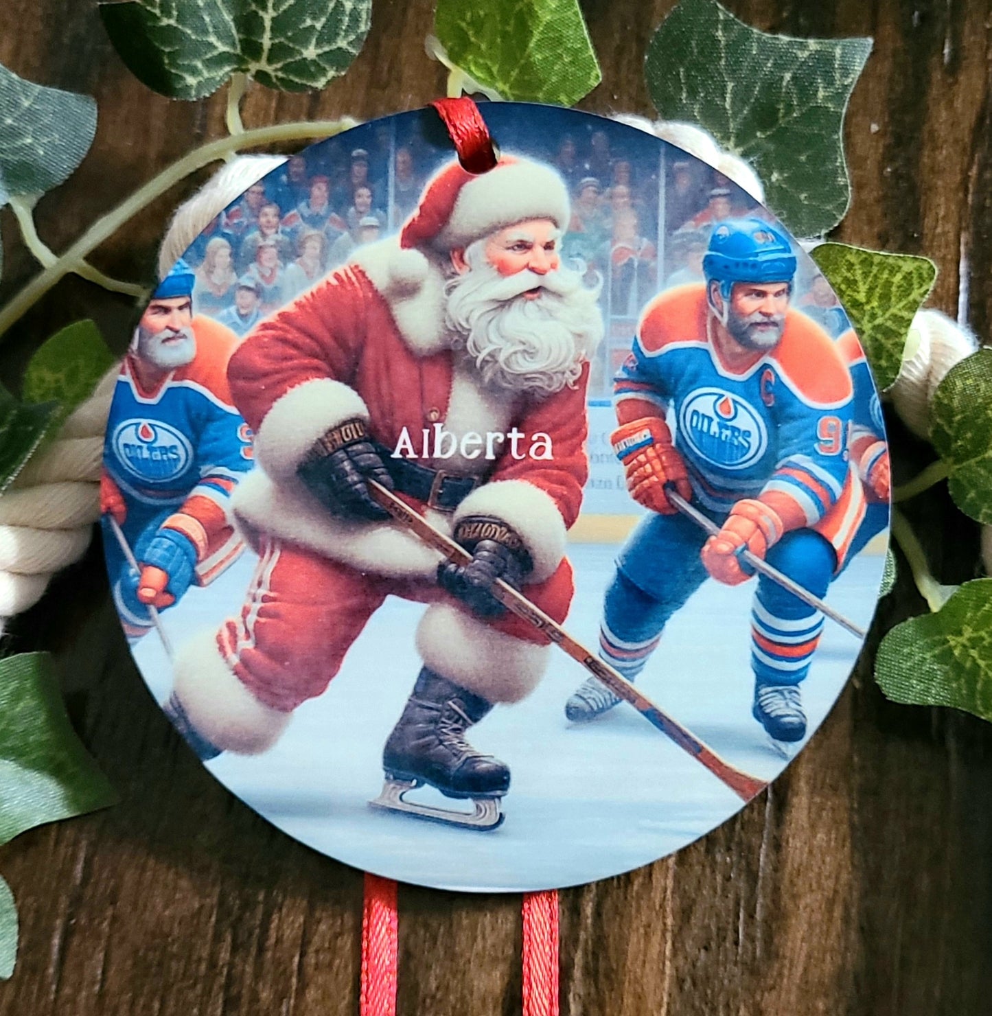 Edmonton Oilers Santa Tree Ornament