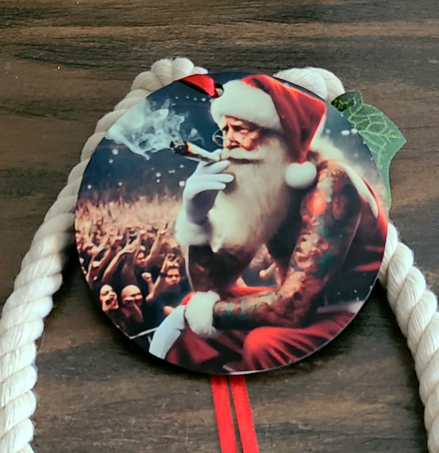Pot Smokin' Bad Santa Tree Ornament