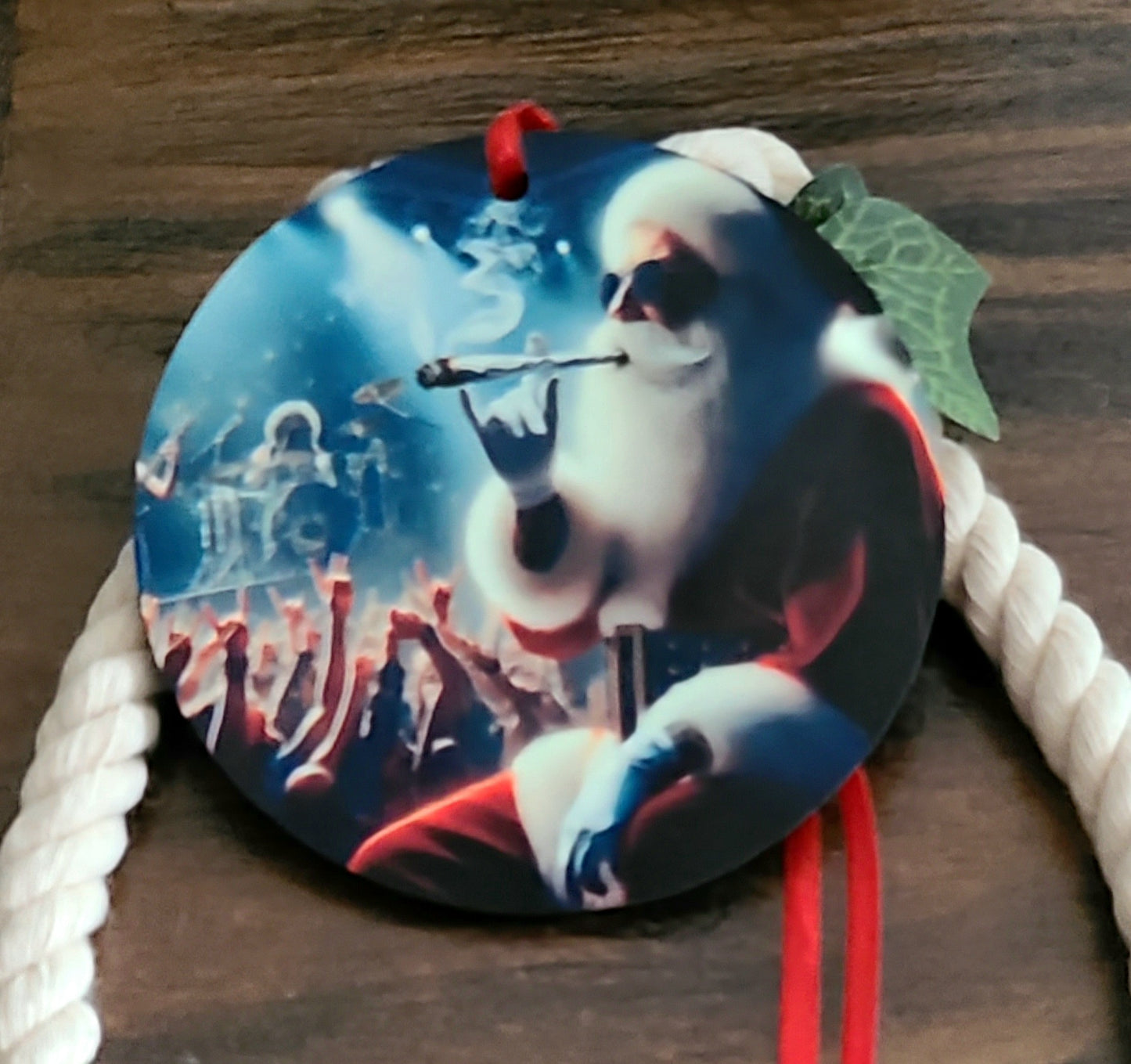 Heavy Metal Bad Santa Tree Ornament