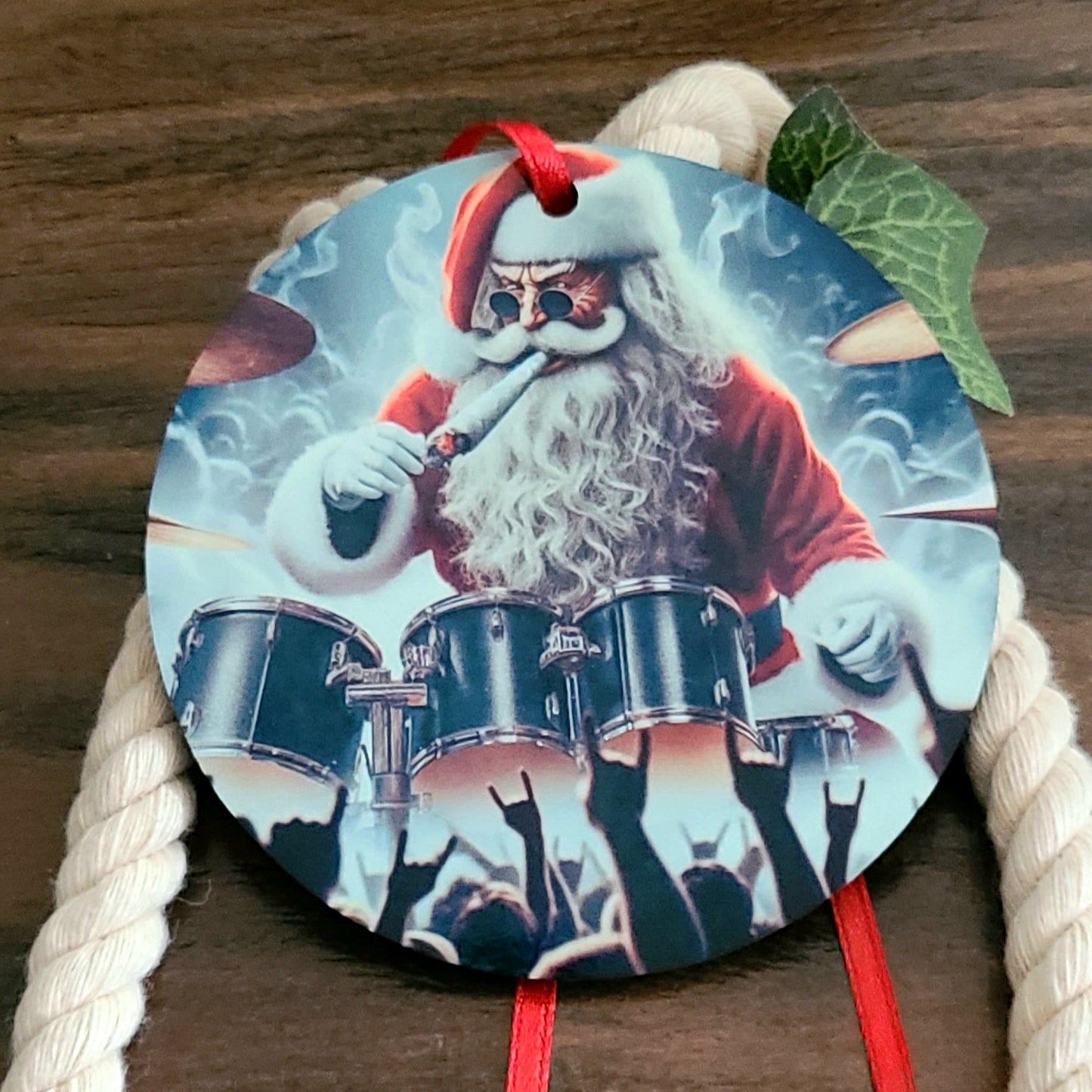 Drummer Santa Tree Ornament
