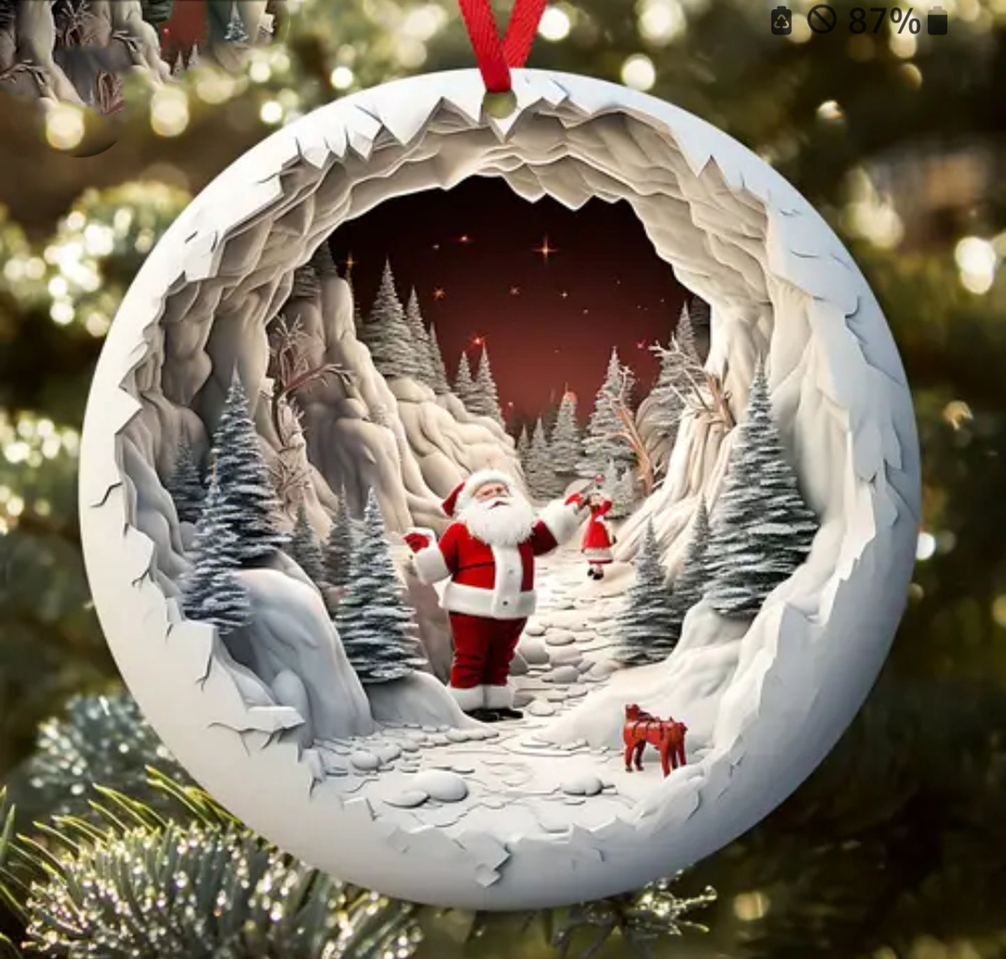 3D Santa Tree Ornament