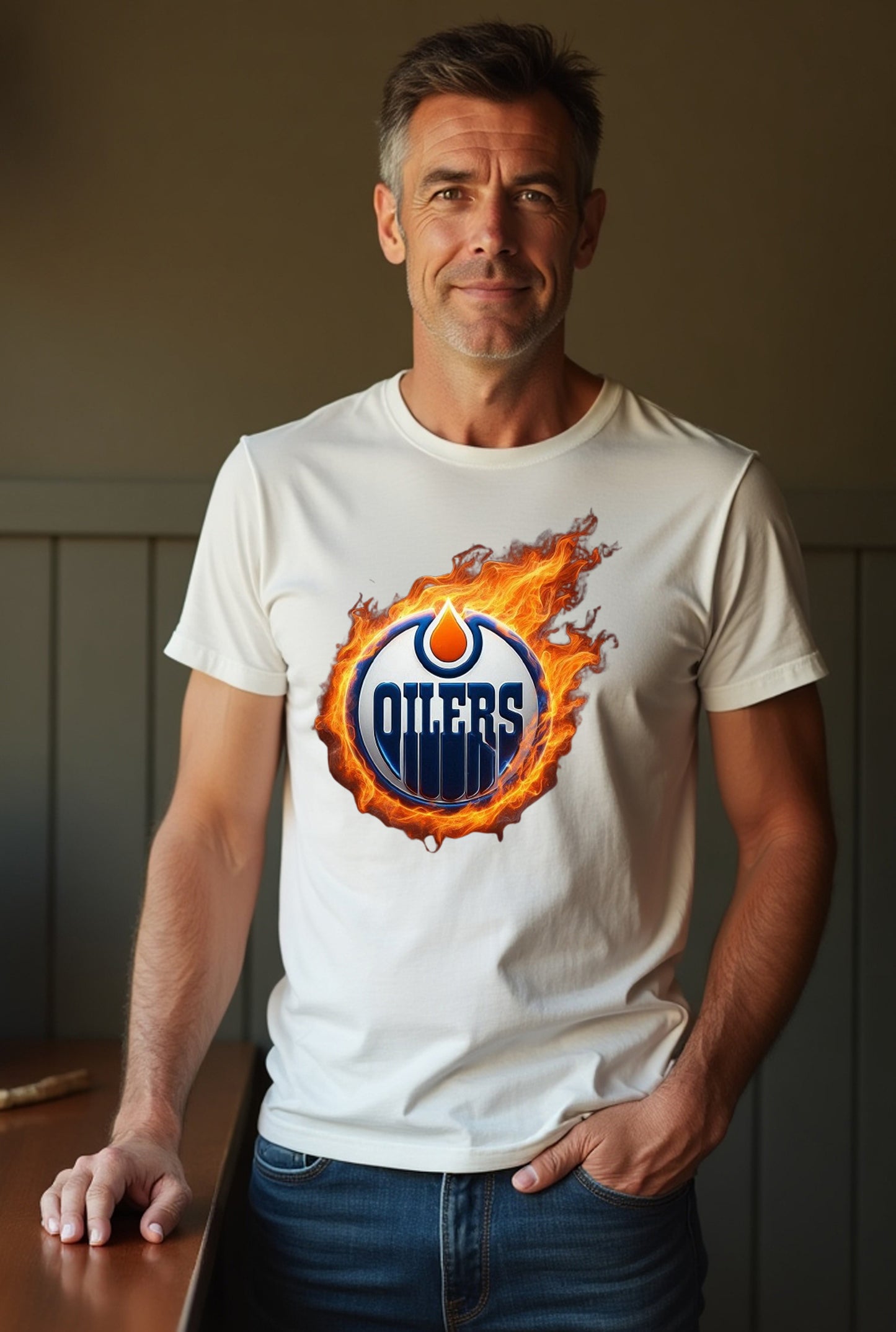 Edmonton Oilers, "Flames of the North" T Shirt