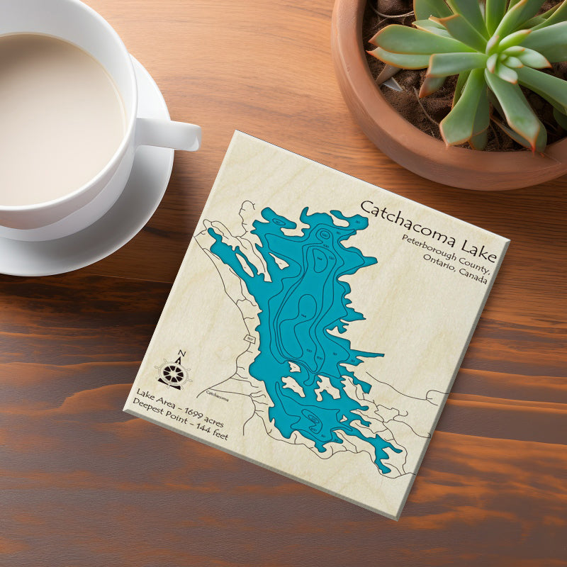 Catchacoma Lake Map Coaster