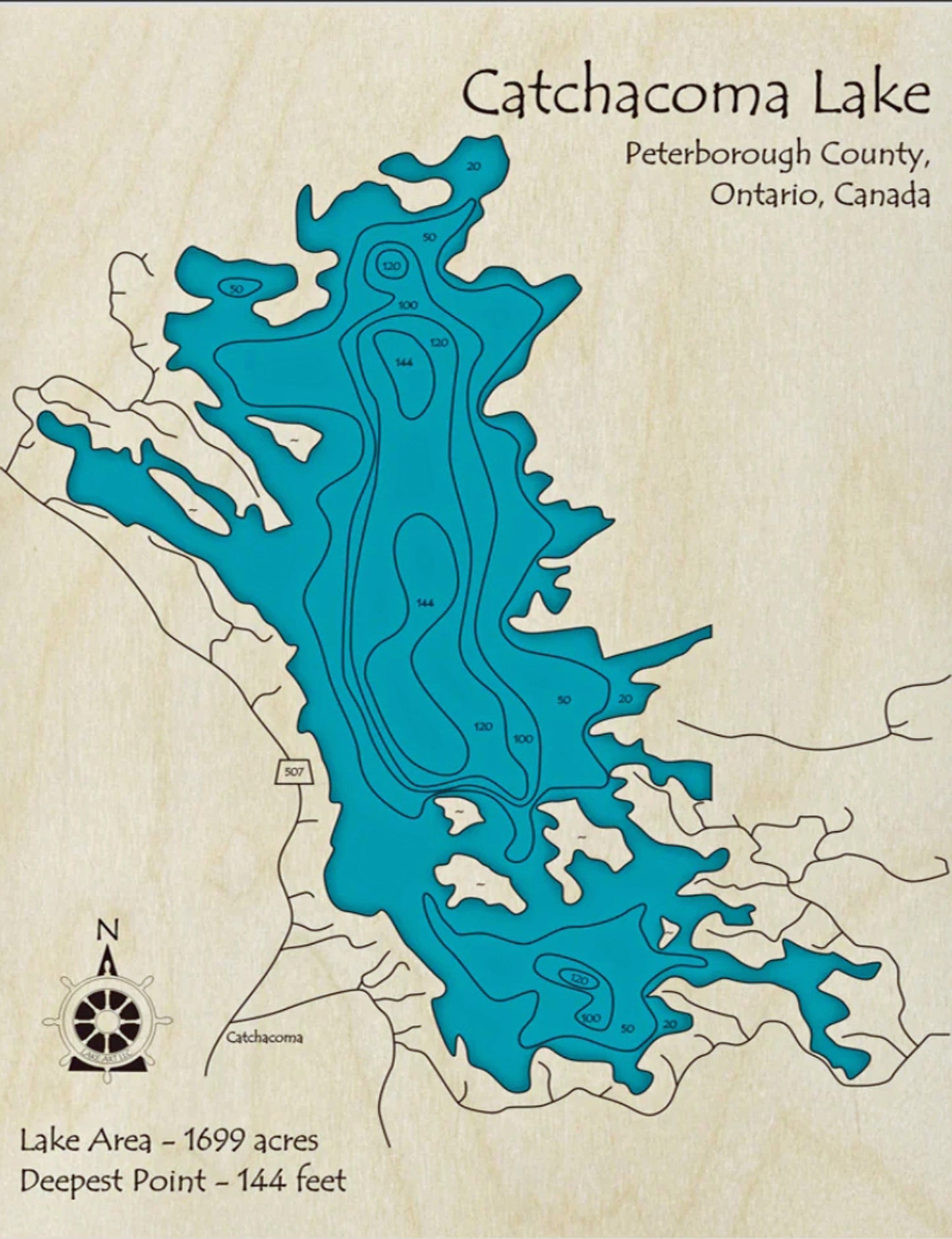 Catchacoma Lake Map Print