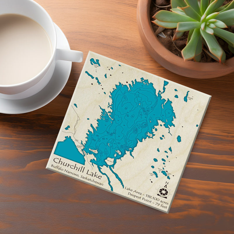 Churchill Lake Sask Map Coasters