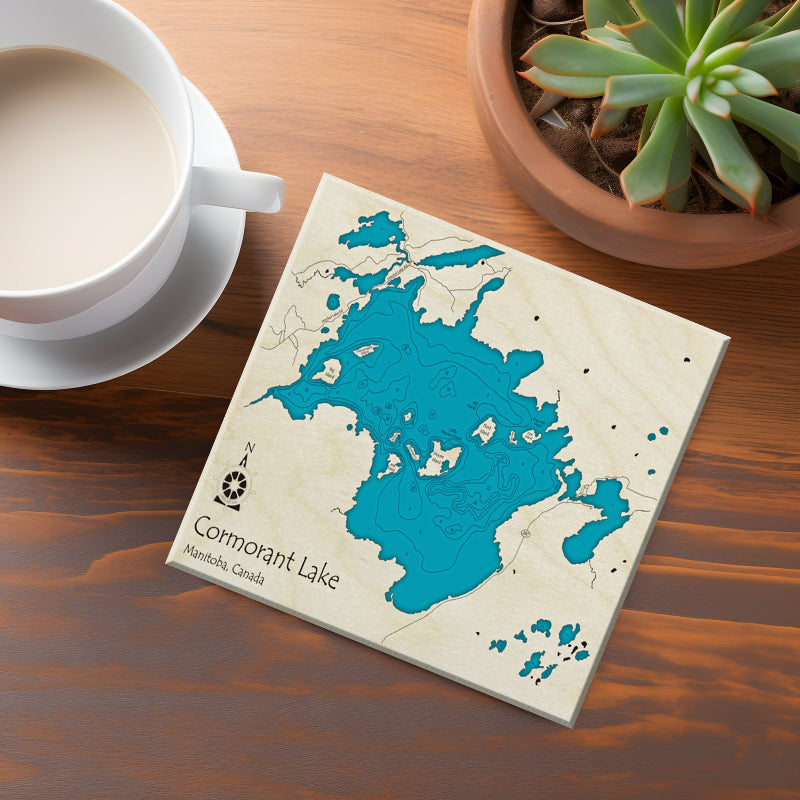 Cormorant Lake Manitoba Map Coasters