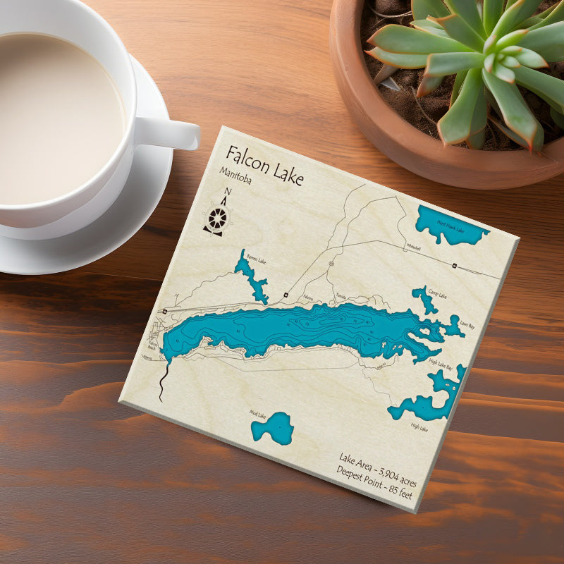 Falcon Lake Manitoba Map Coasters