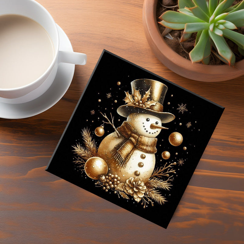 Gold Snowman Coaster