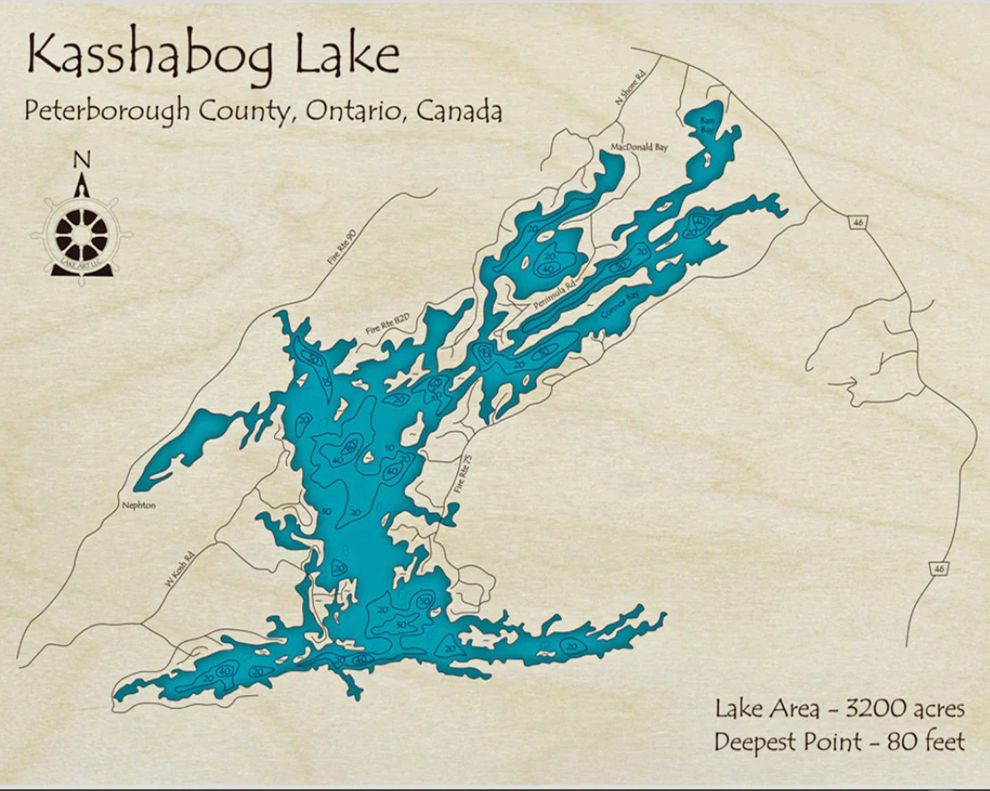 Kashabog Lake Map Print