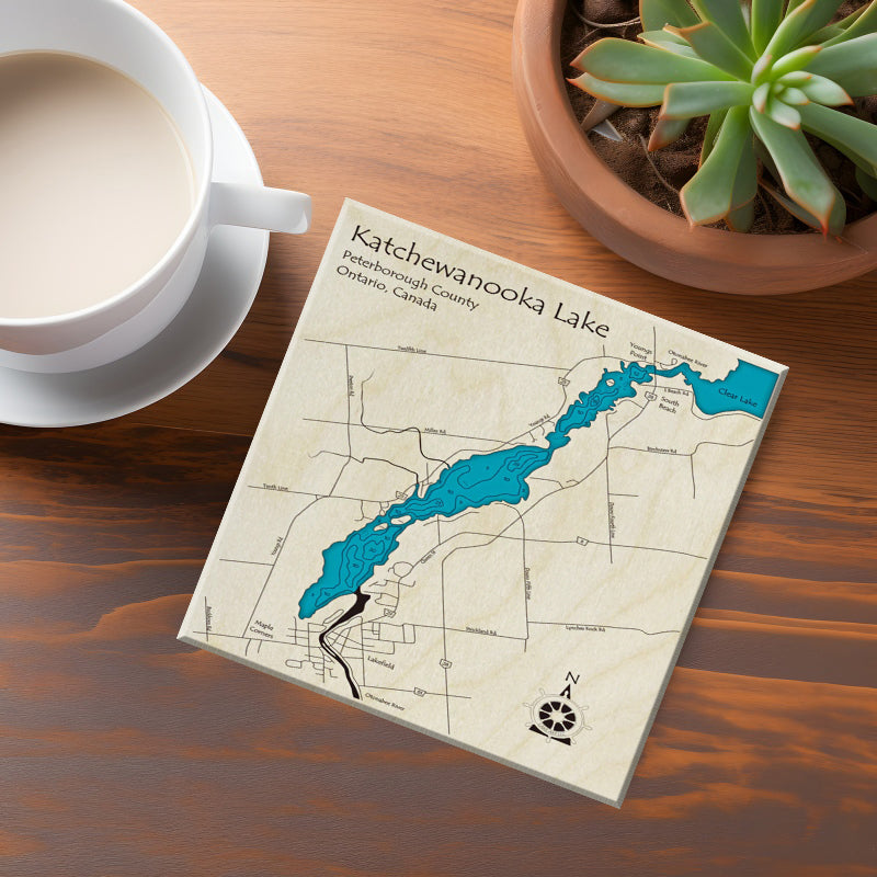 Katchewanooka Lake Map Coaster