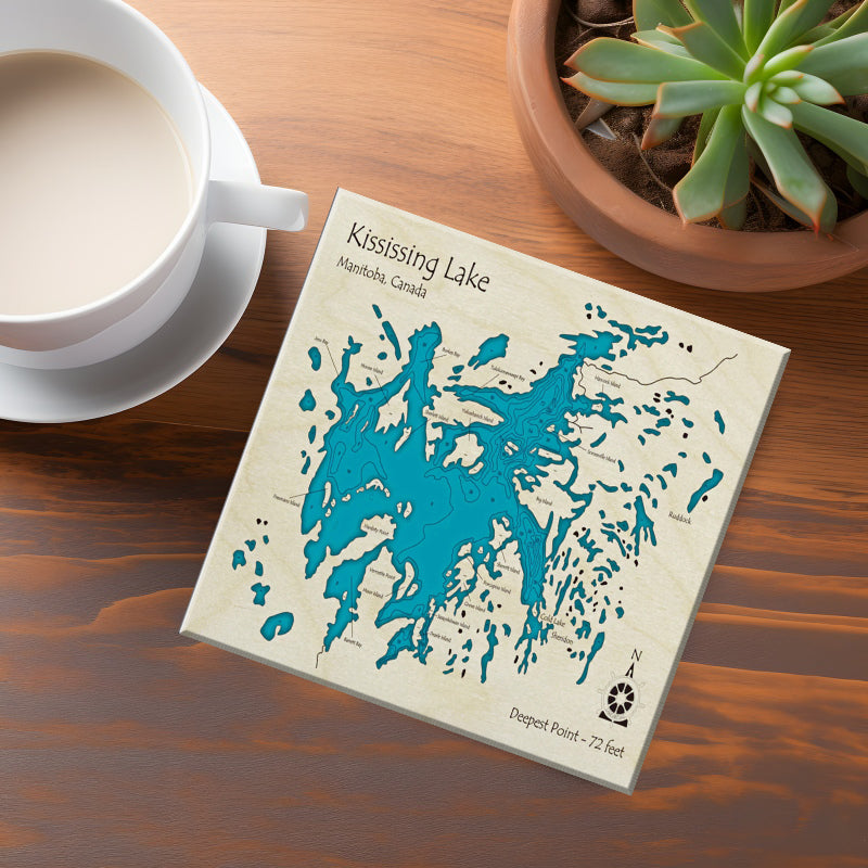 Kississing Lake Manitoba Map Coasters