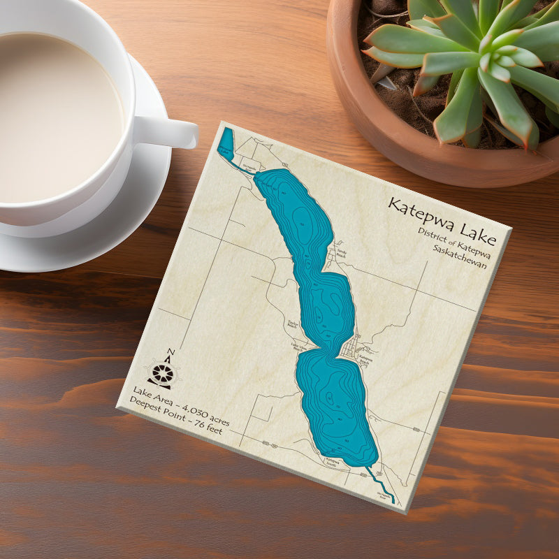 Ketepwa Lake Sask Map Coasters