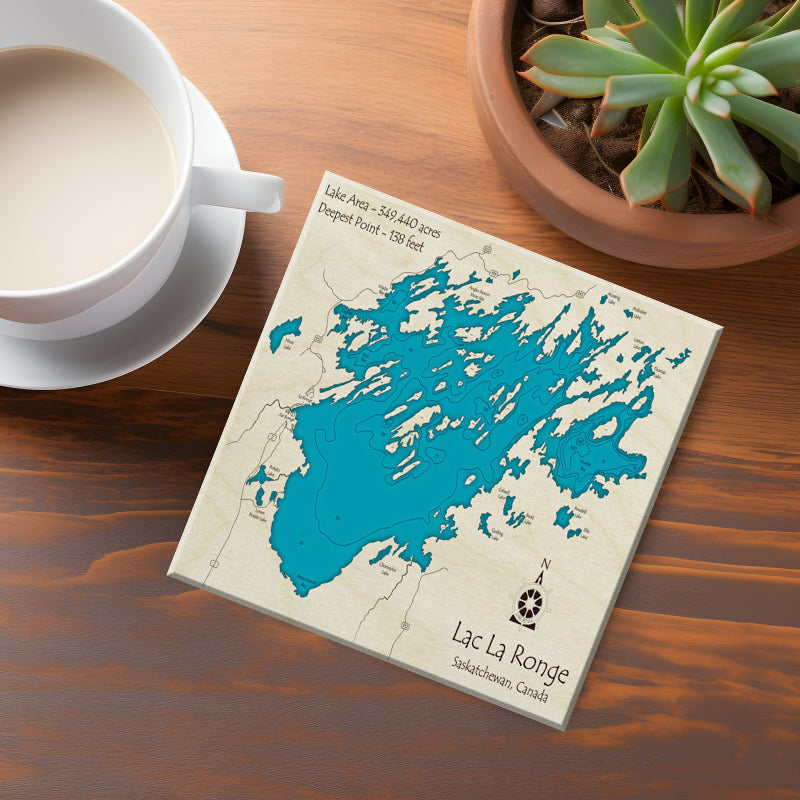 Lac La Ronge Sask Map Coasters