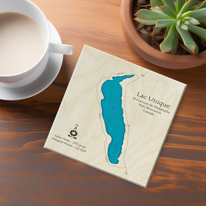 Lac Unique New Brunswick Map Coasters