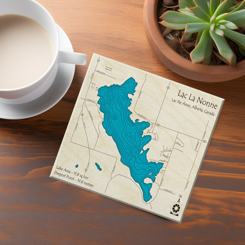 Lac la Nonne Alberta Map Coasters