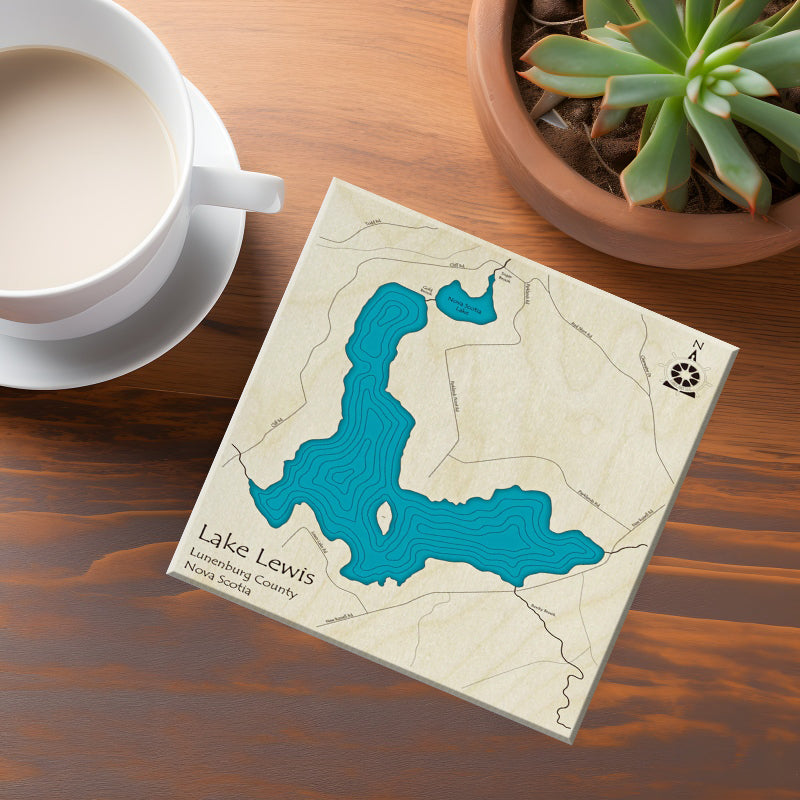 Lake Lewis NS Map Coasters