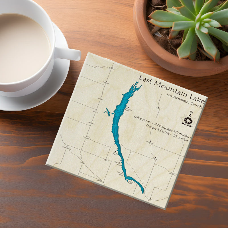 Last Mountain Lake Sask Map Coasters