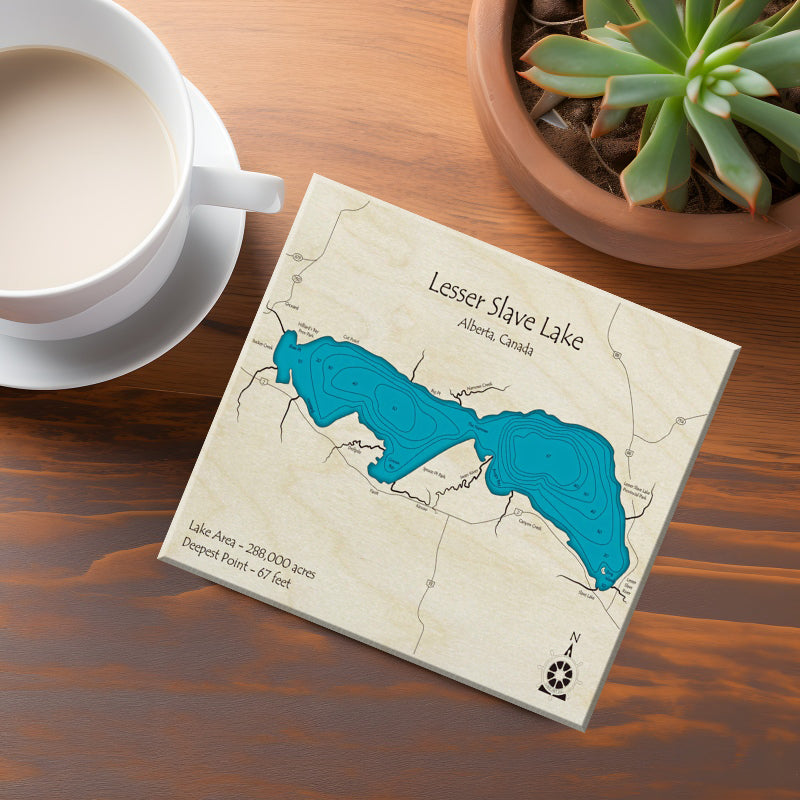 Lesser Slave Lake Alberta Map Coasters