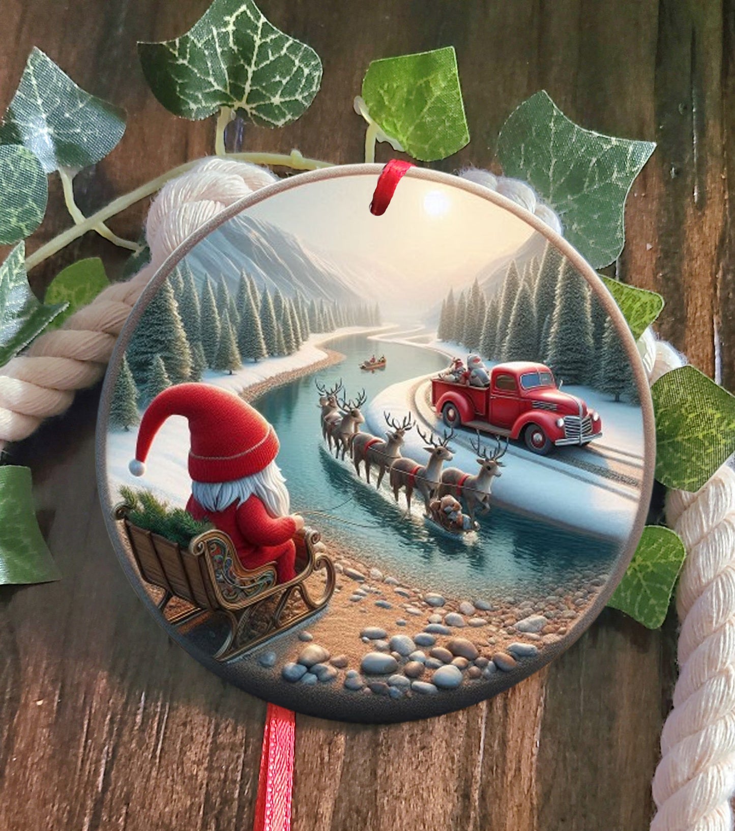 Manitoba Gnome Santa Tree Ornament