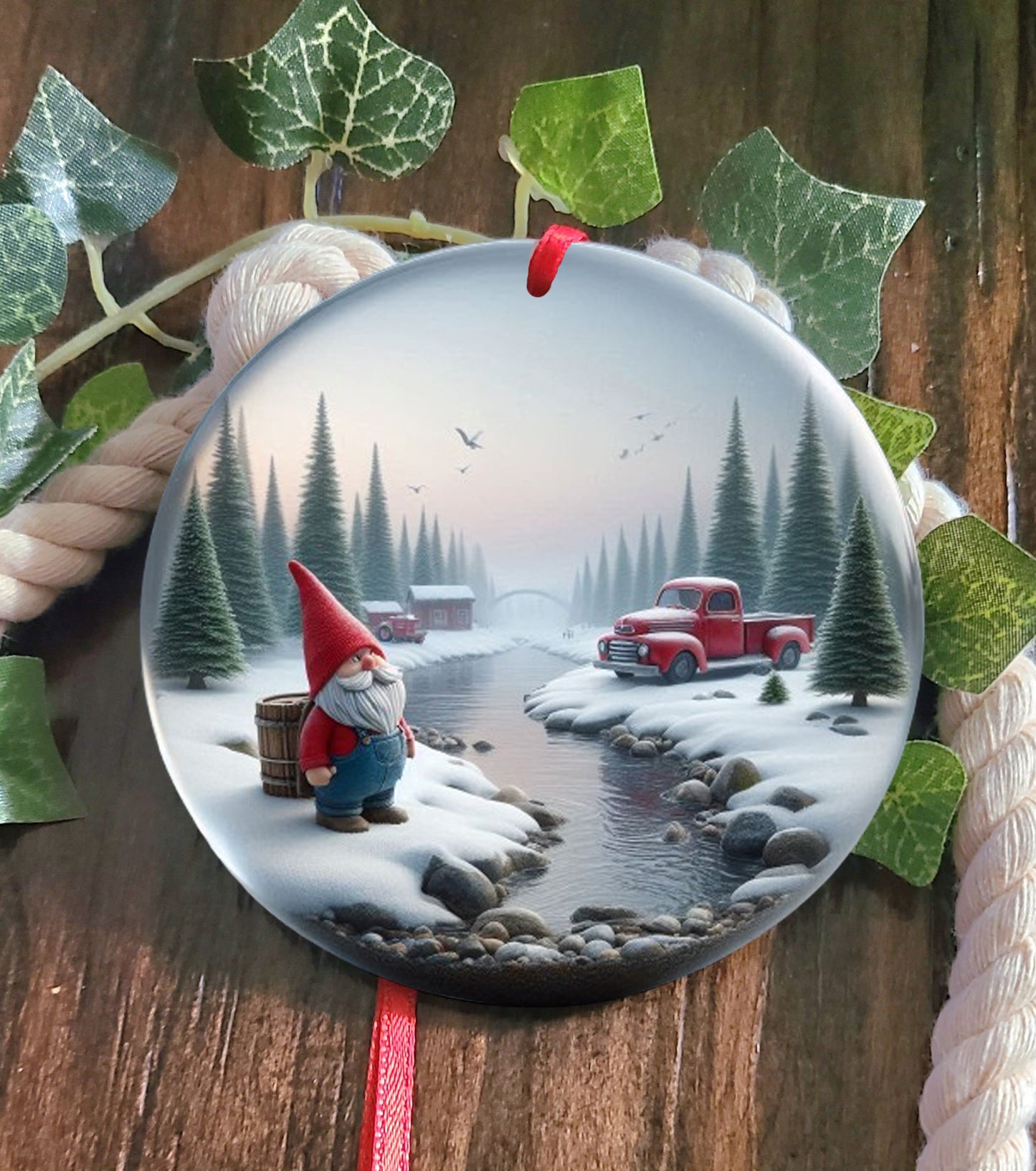 Manitoba Gnome Santa Tree Ornament