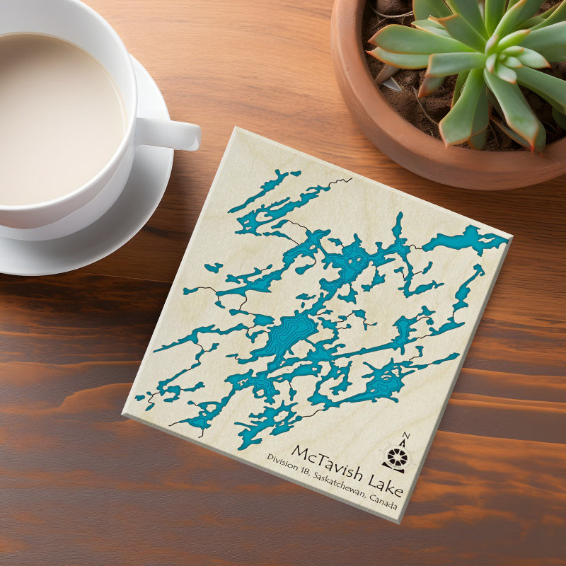 McTavish Lake Sask Map Coasters