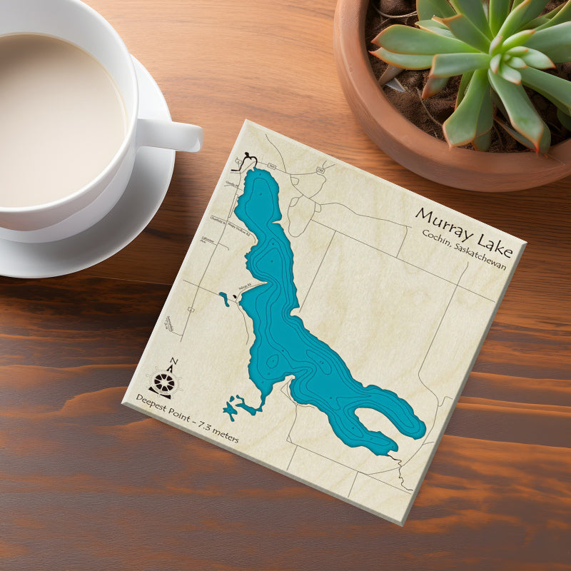 Murray Lake Sask Map Coasters