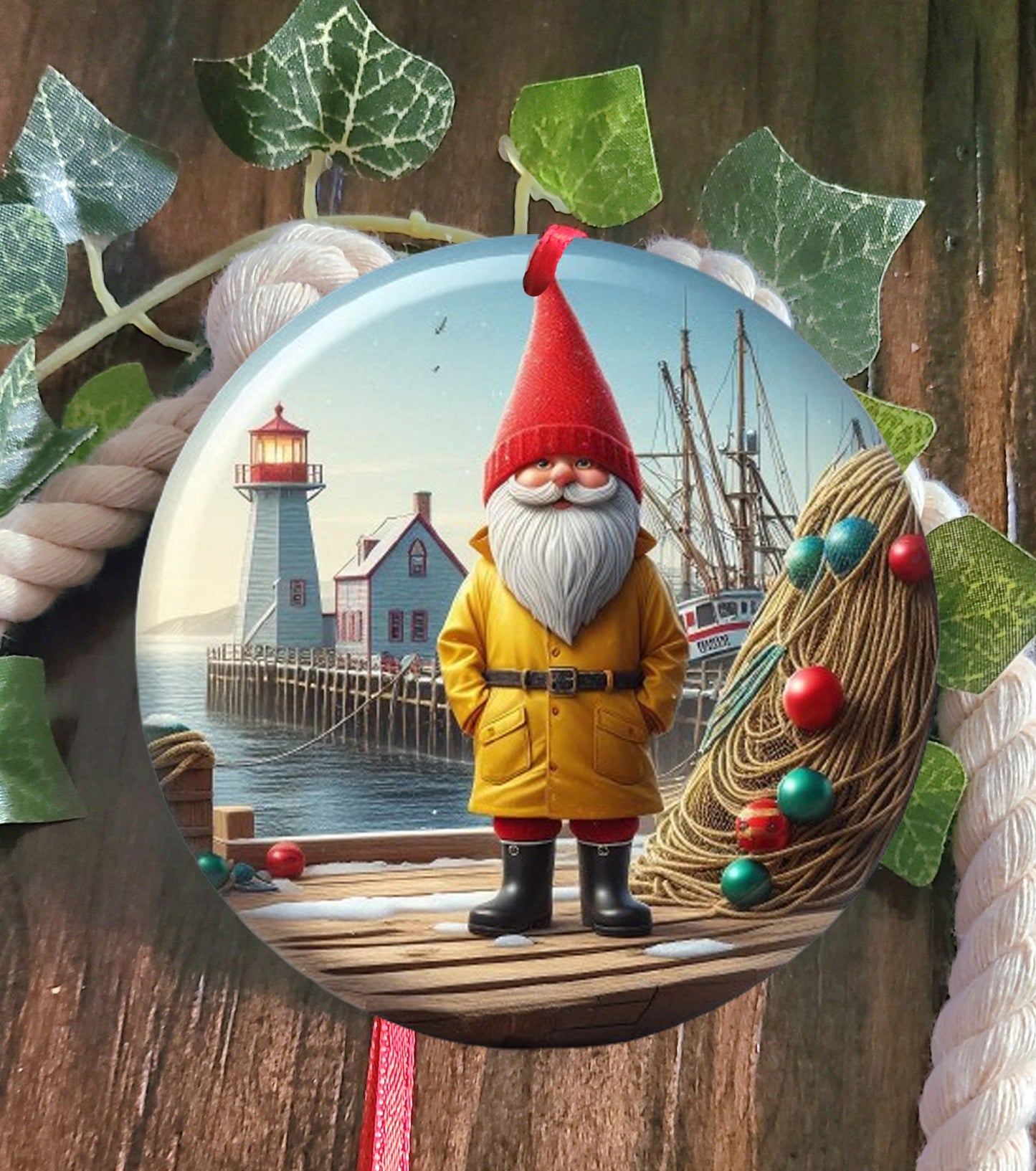 Nova Scotia Gnome Santa Tree Ornament
