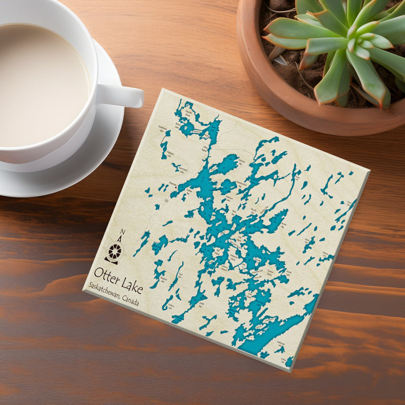 Otter Lake Sask Map Coasters
