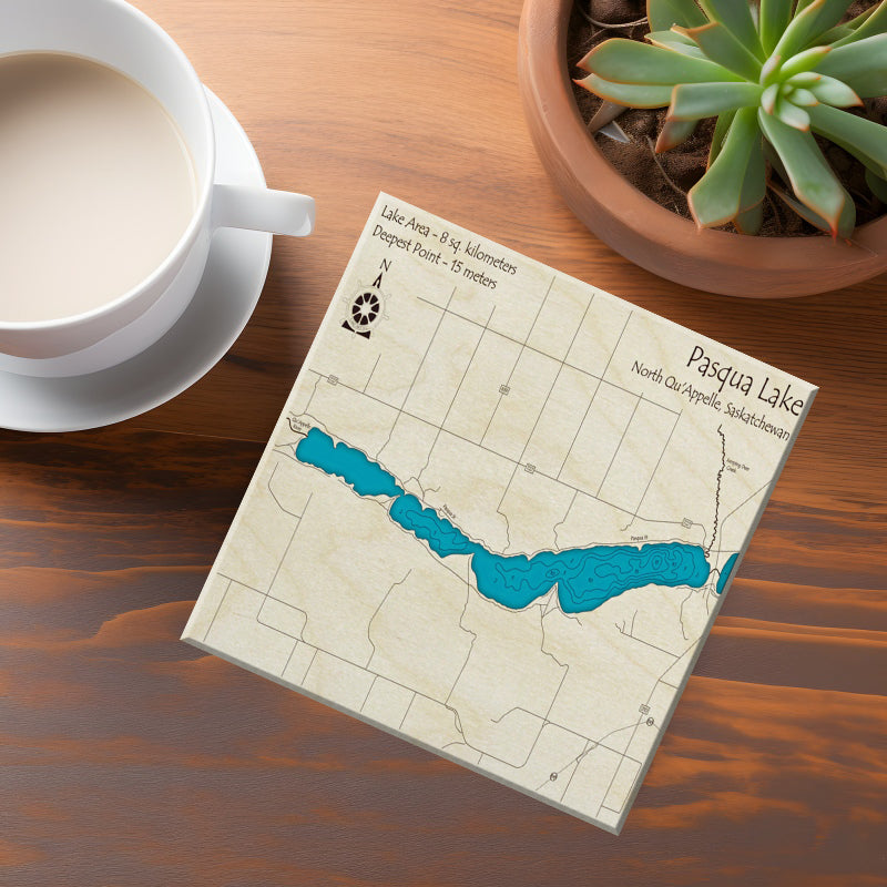 Pasqua Lake Sask Map Coasters