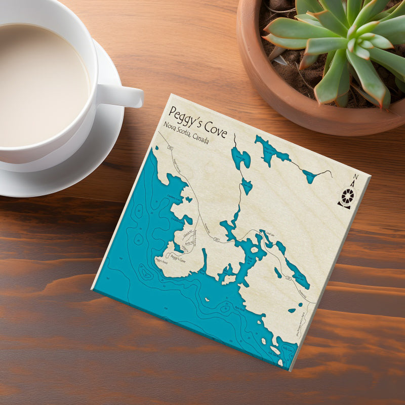 Peggy's Cove NS Map Coasters