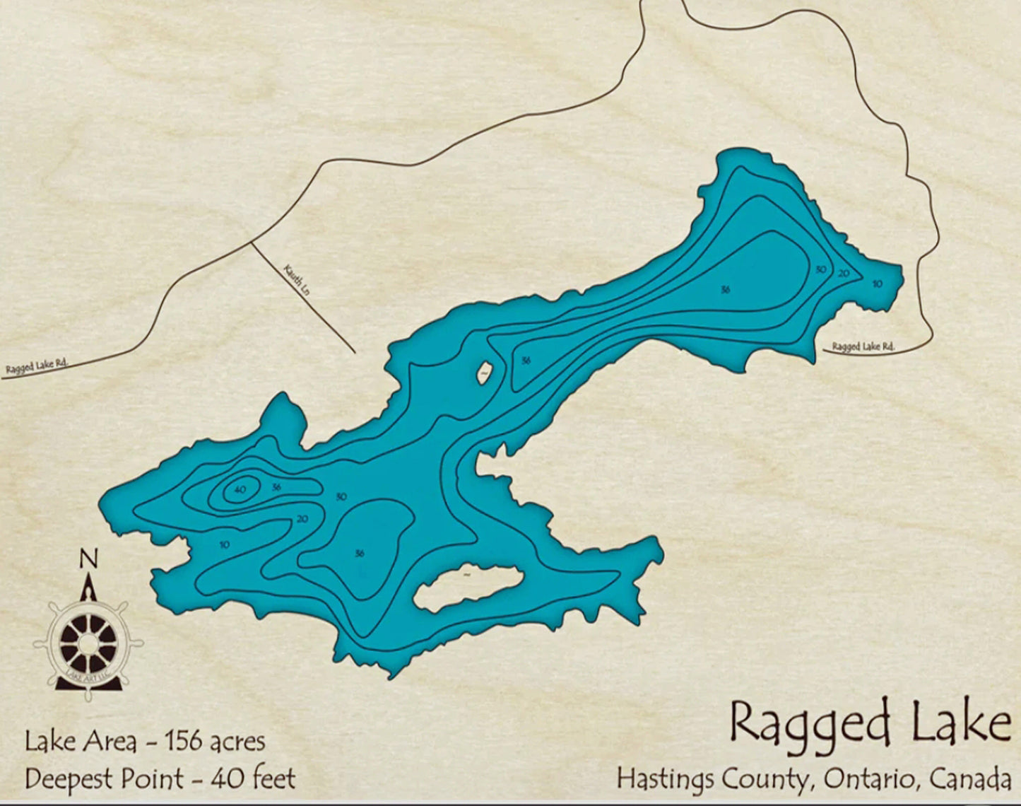 Ragged Lake Map Print