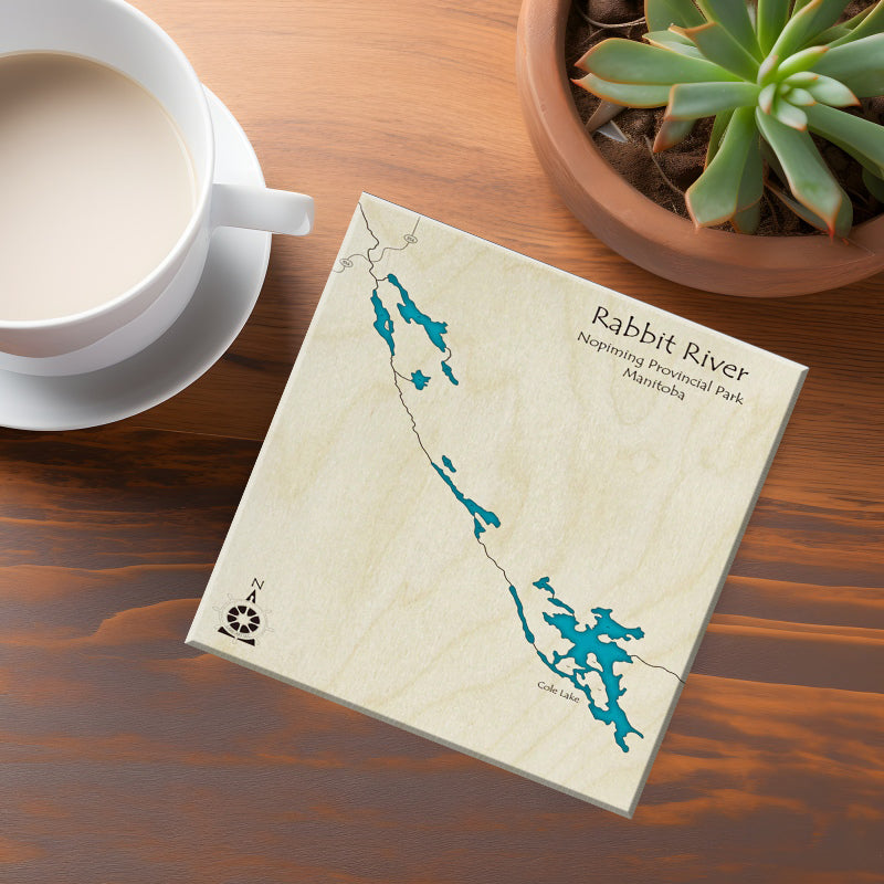 Rabbit River Manitoba Map Coasters