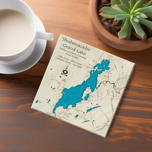 Shubenacadie Grand Lake NS Map Coasters