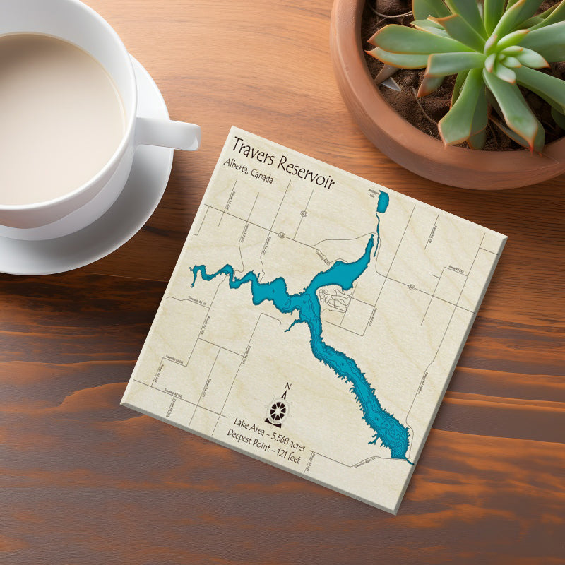 Travers Reservoir Alberta Map Coasters