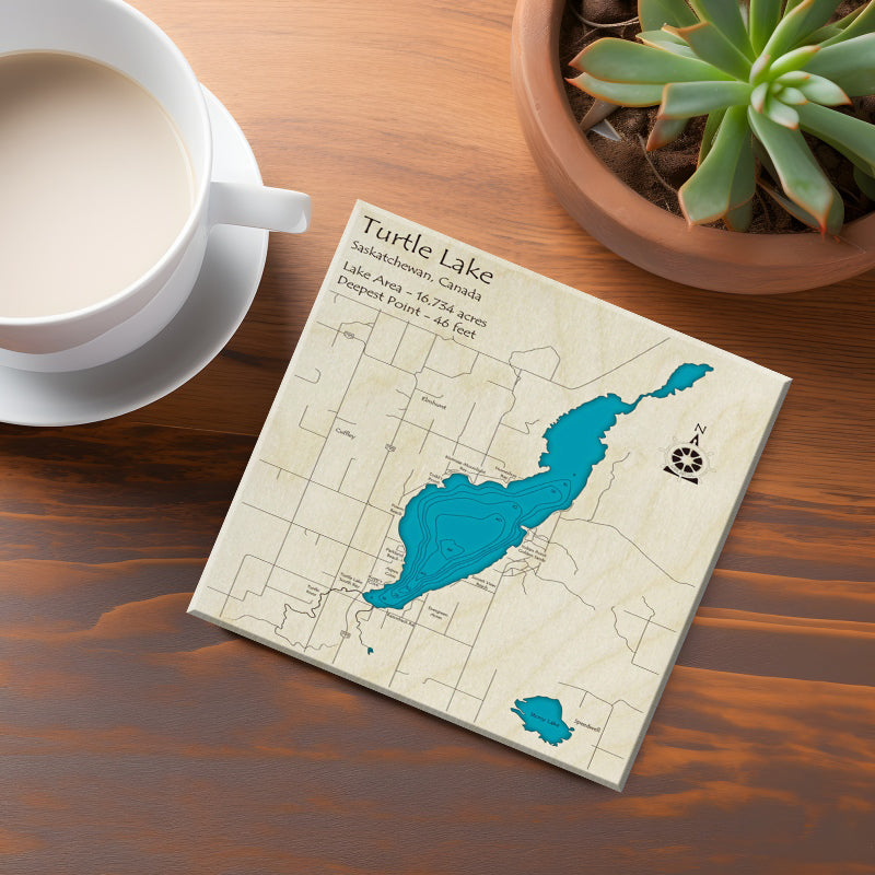 Turtle Lake Sask Map Coasters
