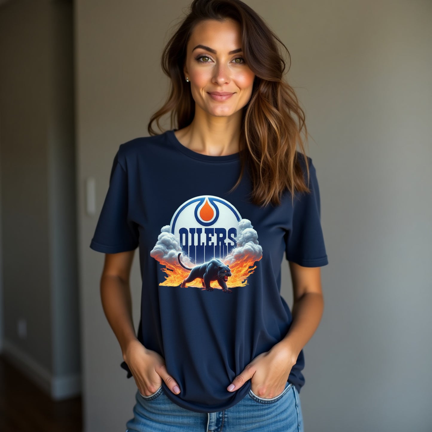 Edmonton Oilers, Ladies, "Flame The Rink" T Shirt