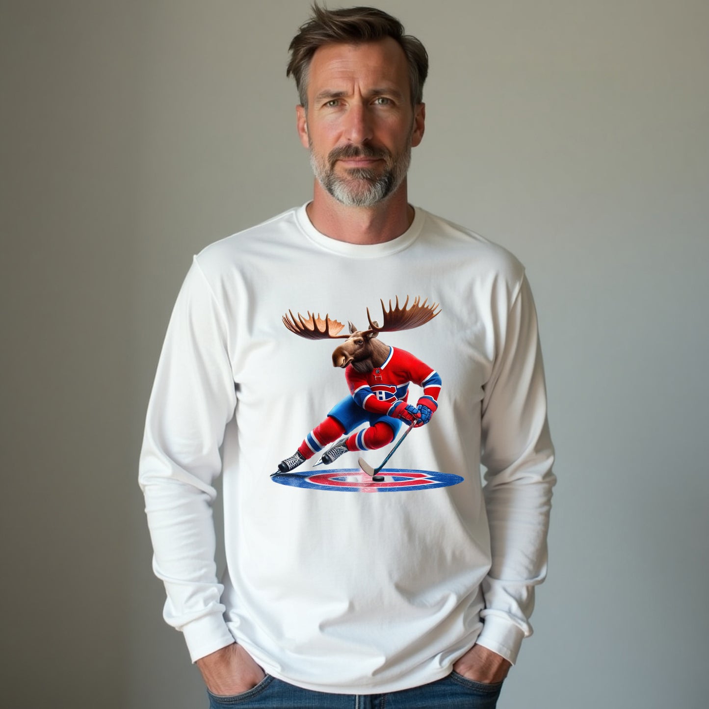 Montreal Canadiens, "Habs & Horns" Long Sleeve T Shirt