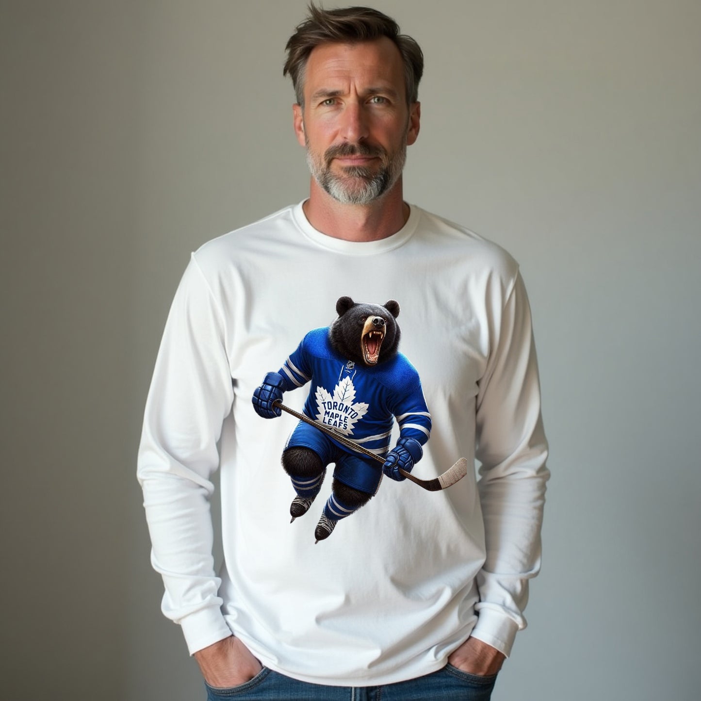 Toronto Maple Leafs, "Bear The Leaf Long Sleeve T Shirt