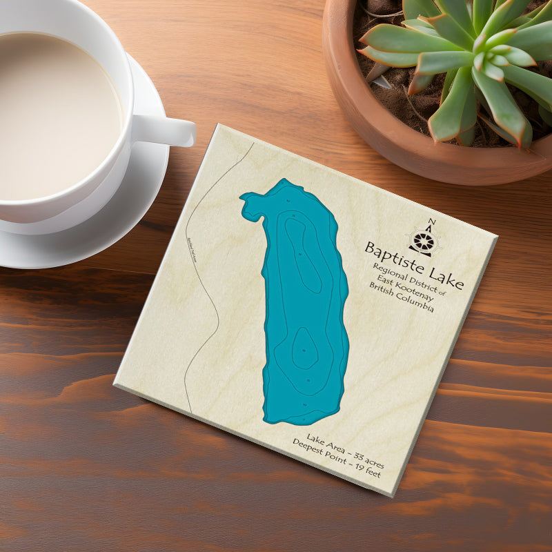 Baptiste Lake BC Map Coasters