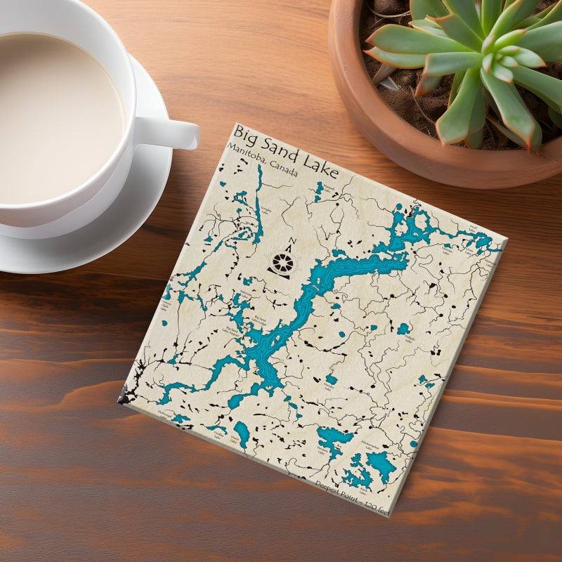 Big Sand Lake Manitoba Map Coasters