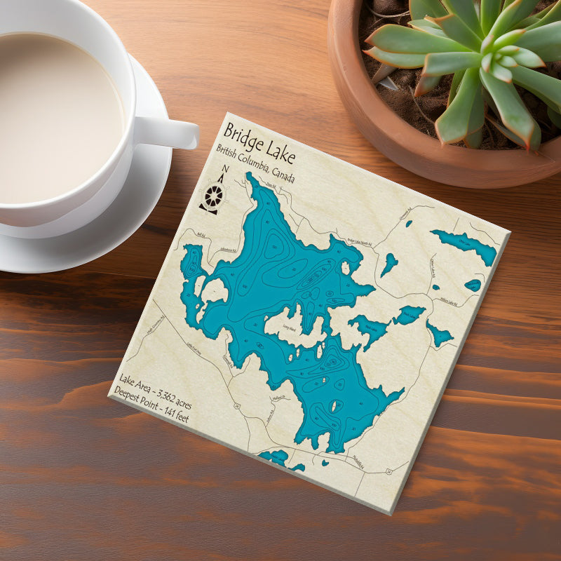Bridge Lake BC Map Coasters