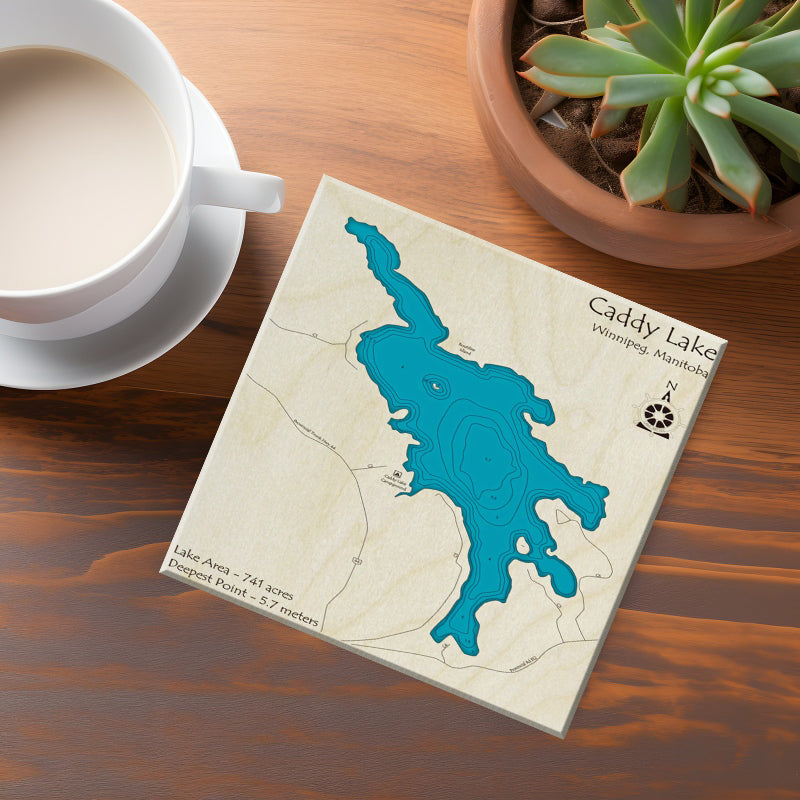 Caddy Lake Manitoba Map Coasters