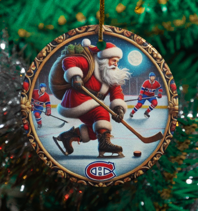 Montreal Canadiens Santa Tree Ornament