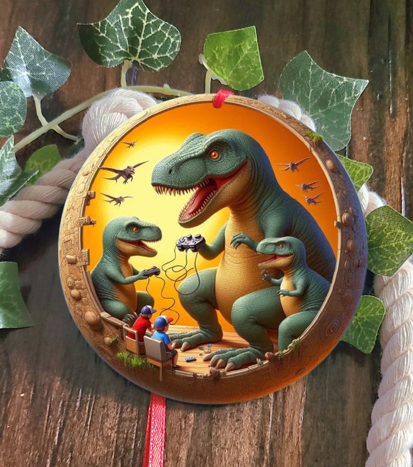 Personalized Dinosaur Tree Ornament