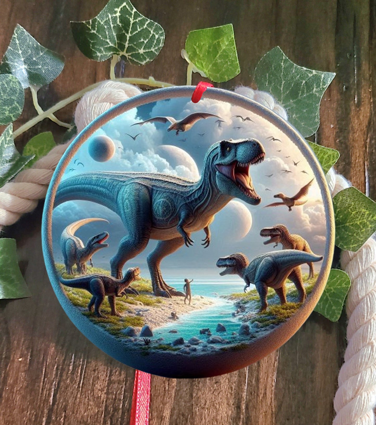 Personalized Dinosaur Tree Ornament