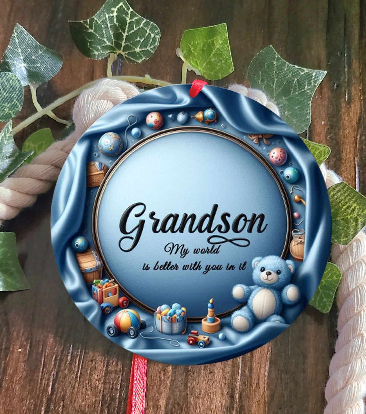 Personalized Grandson Tree Ornament
