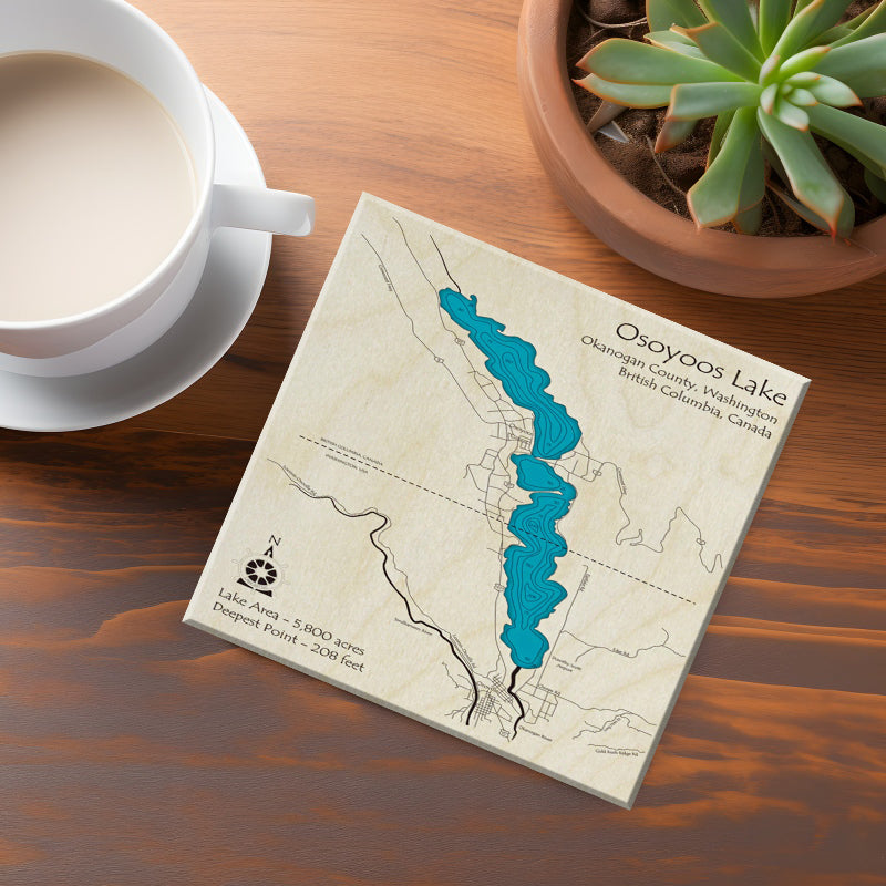 Osyoos Lake BC Map Coasters