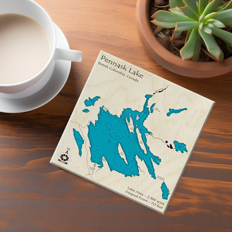 Pennask Lake BC Map Coasters